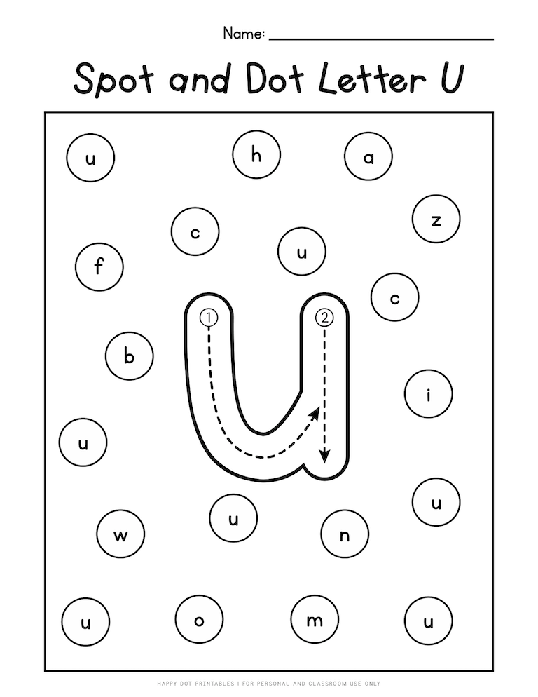 18 Free Letter U Worksheets for Preschool - Happy Dot Printables