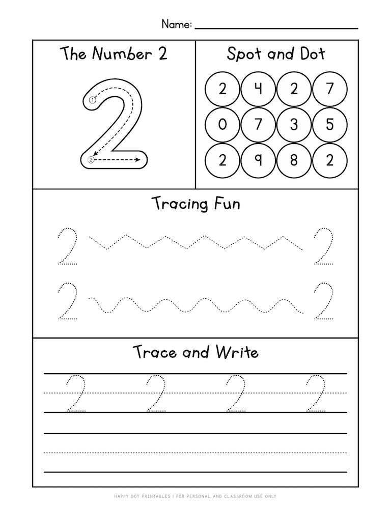 number-tracing-worksheet-2 - Happy Dot Printables