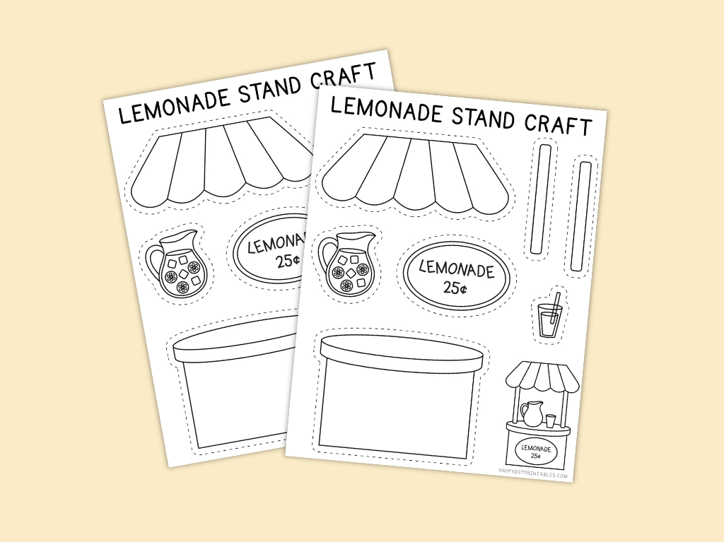 Printable Build A Lemonade Stand Craft