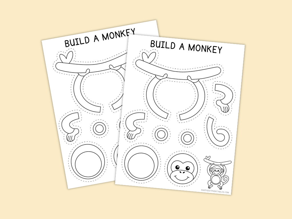 Printable Build A Monkey Craft