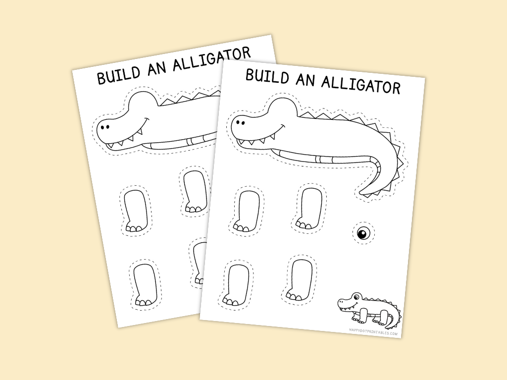 Printable Build an Alligator Craft
