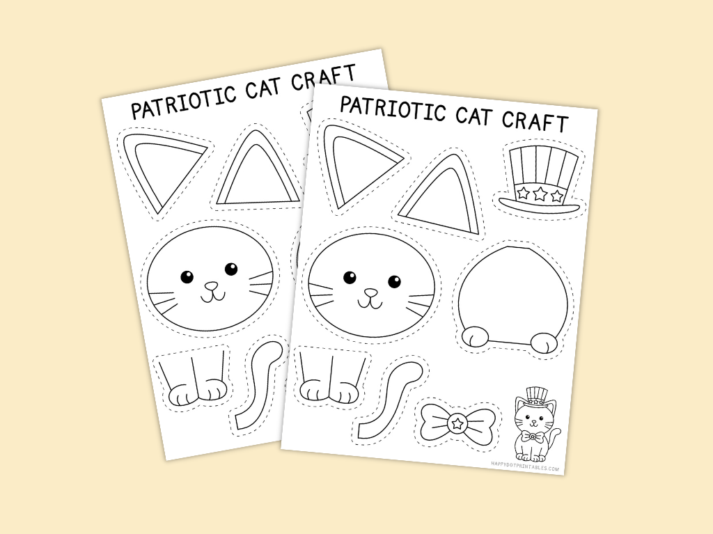 Printable Build A Patriotic Cat Craft