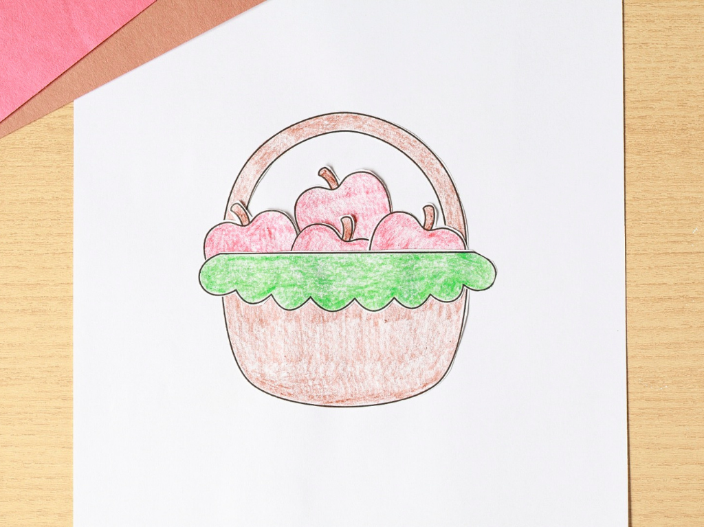 Printable Build a Basket of Apples Craft
