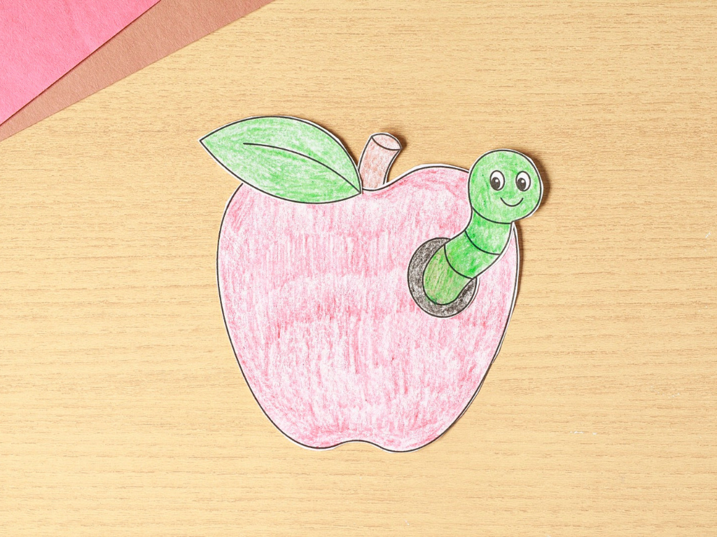 Printable Build a Worm in an Apple Craft