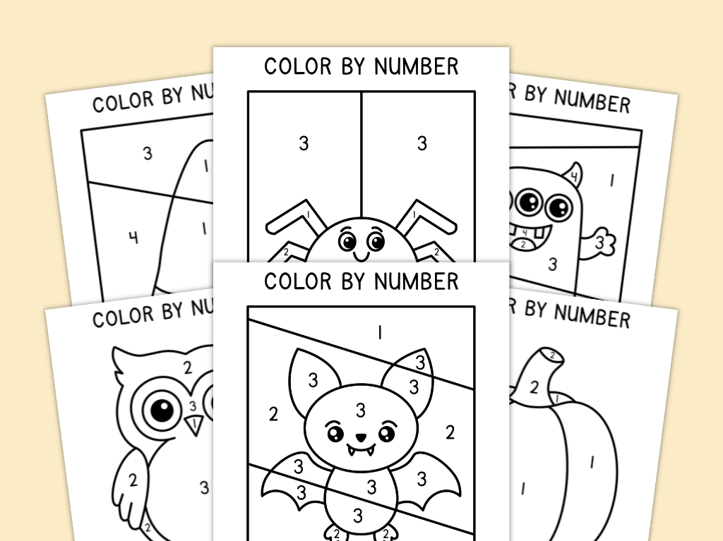 Free Halloween Color by Number Activities